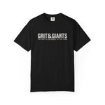 Black Grit & Giants Battle Tee with The Battle Belongs to the Lord front graphic.