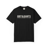 Black Grit & Giants Battle Tee with The Battle Belongs to the Lord front graphic.