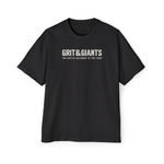 Black Grit & Giants Heavyweight Tee featuring The Battle Belongs to the Lord front graphic.