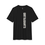 Black Frost Grit & Giants Refuge Training Tee featuring the vertical front logo.