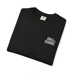 Folded black Grit & Giants Signature Tee featuring the distressed chest logo.
