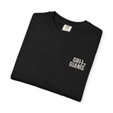 Folded black Grit & Giants Signature Tee featuring the distressed chest logo.