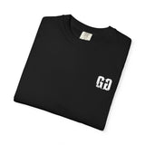 Folded black Grit & Giants Stone Signature Tee featuring the distressed chest logo.