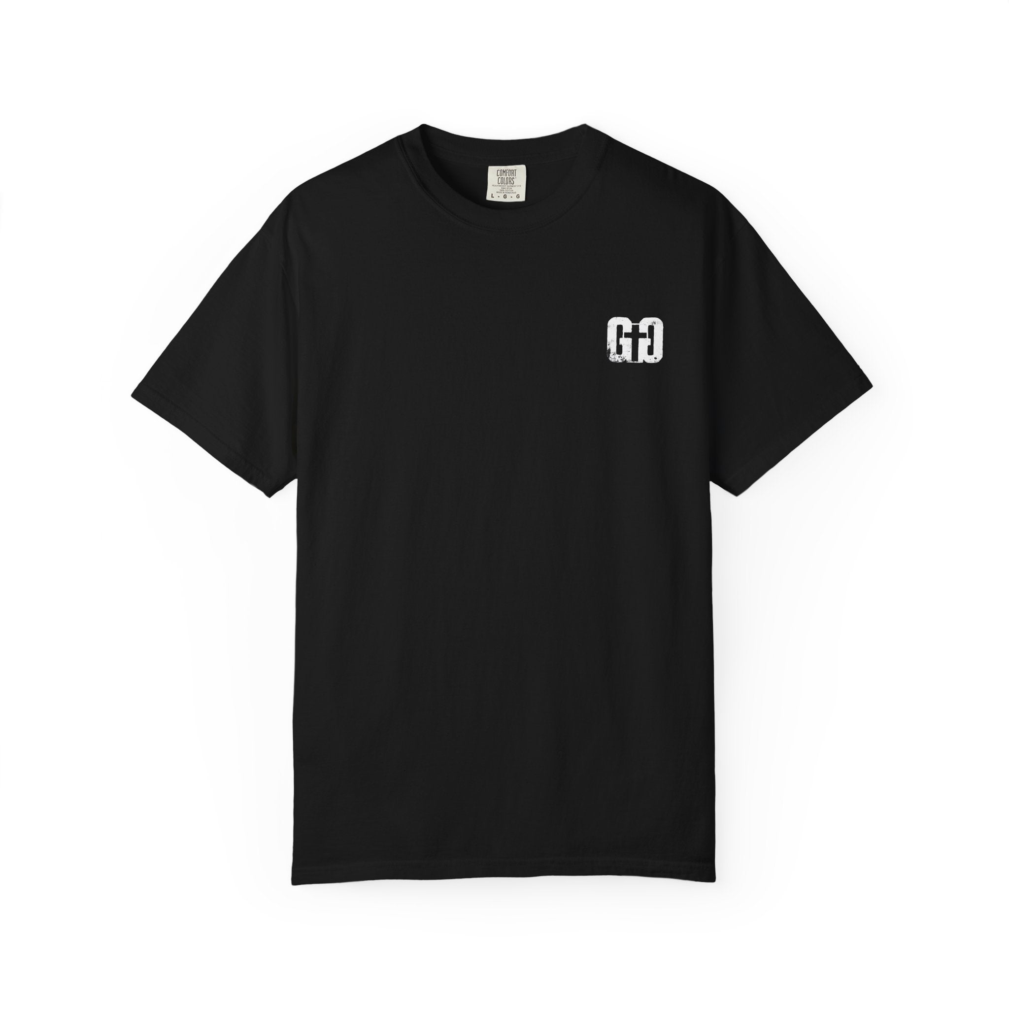 Black Grit & Giants Stone Signature Tee with distressed chest logo