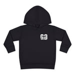 Black Grit & Giants toddler hoodie featuring the distressed chest logo.