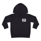 Black Grit & Giants toddler hoodie featuring the distressed chest logo.