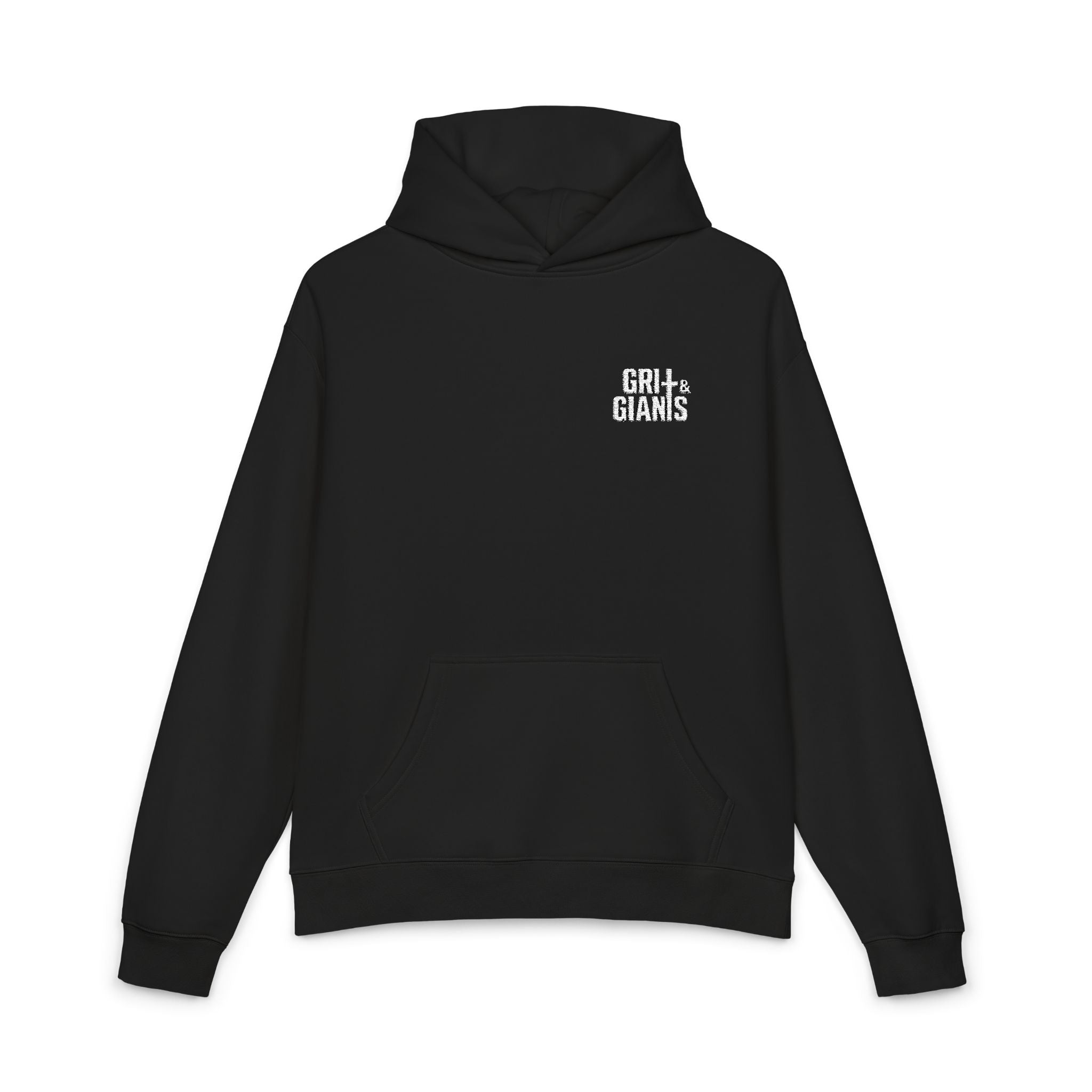 Black Grit & Giants Victory Hoodie with embroidered chest logo.