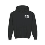 Black Grit & Giants youth Stone Signature Hoodie with distressed white chest logo.